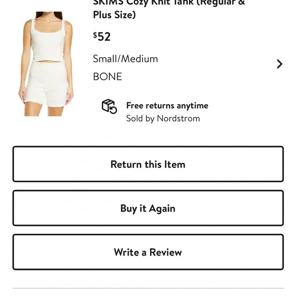 SKIMS Cream Fuzzy Crop Top - Picture 2 of 2